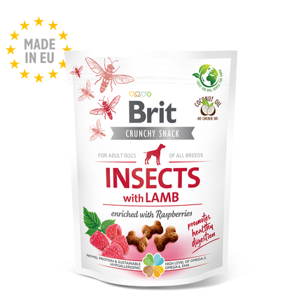 Brit sprøde godbidder med insekt & lam | 200g.