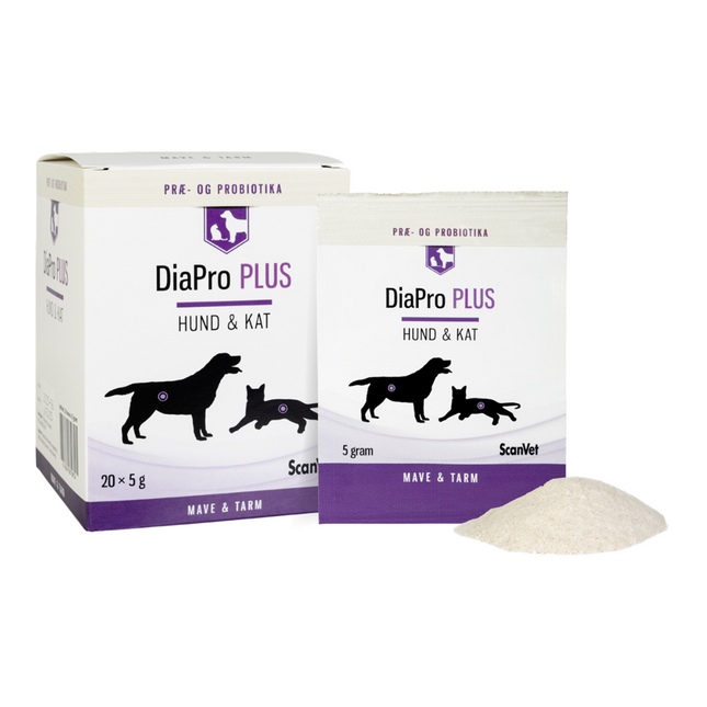 DiaPro PLUS | Præ- & Probiotika | Hund & Kat | 20 x 5 g.