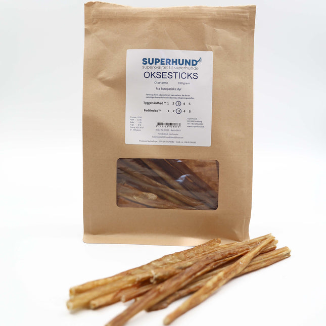 Superhund Oksesticks 150g.