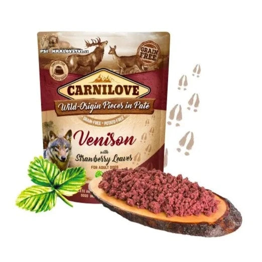 Carnilove Pouch Paté | vildt & jordbærblade | 300g.