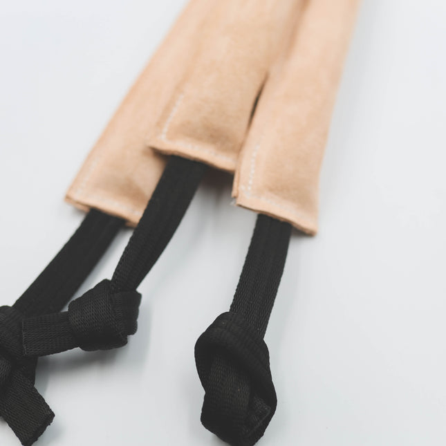 Bidepølle i læder med håndtag