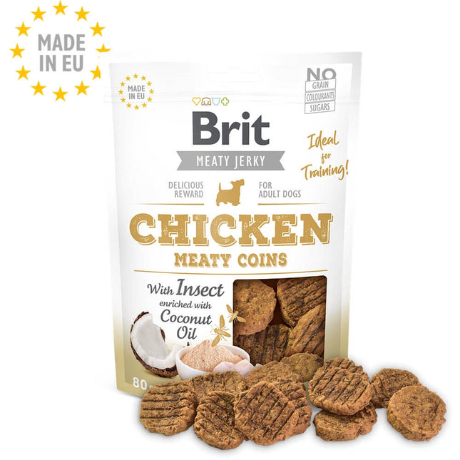 Brit Meaty Jerky Coins | kylling, insekt og kokosolie