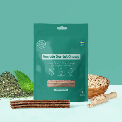 Buddy Veggie Dental Chews med havremel | 250g.