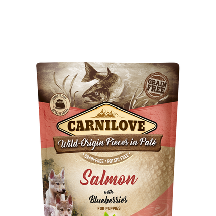 Carnilove Pouch Paté t. hvalpe | laks & blåbær | 300g.