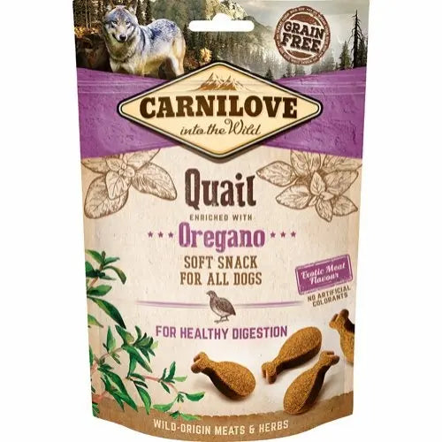 Carnilove Soft Snacks | Vagtel & Oregano | 200g.