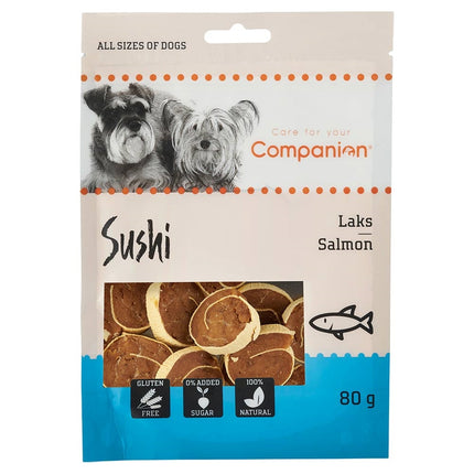 Companion laksesushi snacks med torskeskind | 80 g.