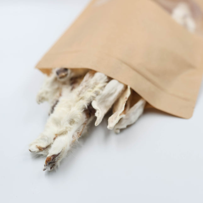 Kaninører med pels 200g.