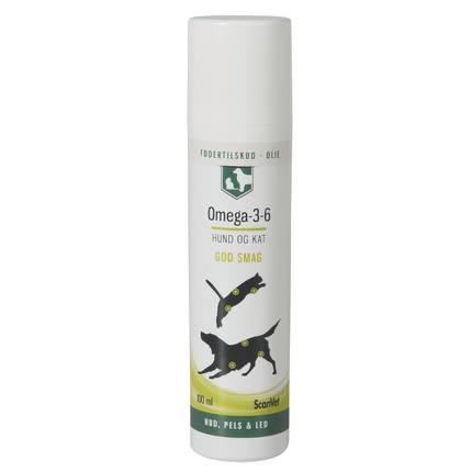 Omega 3-6 Olie | Hund & Kat | Hud, Pels, Led, Hjerte og Immunforsvar | 100 ml.