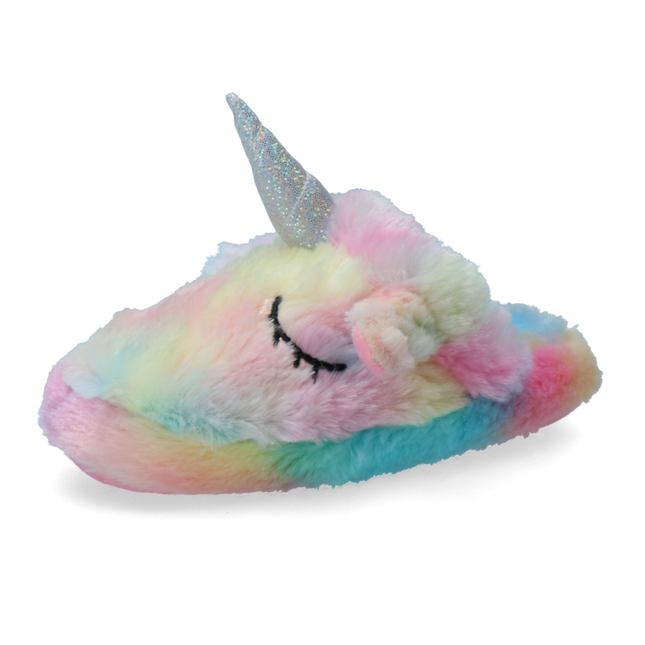 Enhjørninge-sutsko | regnbuefarvet bamse