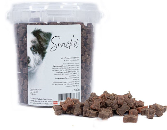 Snack'it Semi-Moist Mini Bones m. hest | 500g