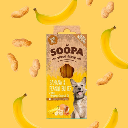 Soopa vegansk tandrensende tyggestand | Banan og peanutbutter