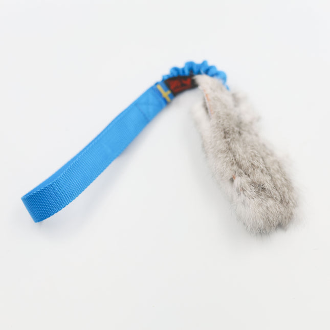 Trækkelegetøj med elastik og kaninpels