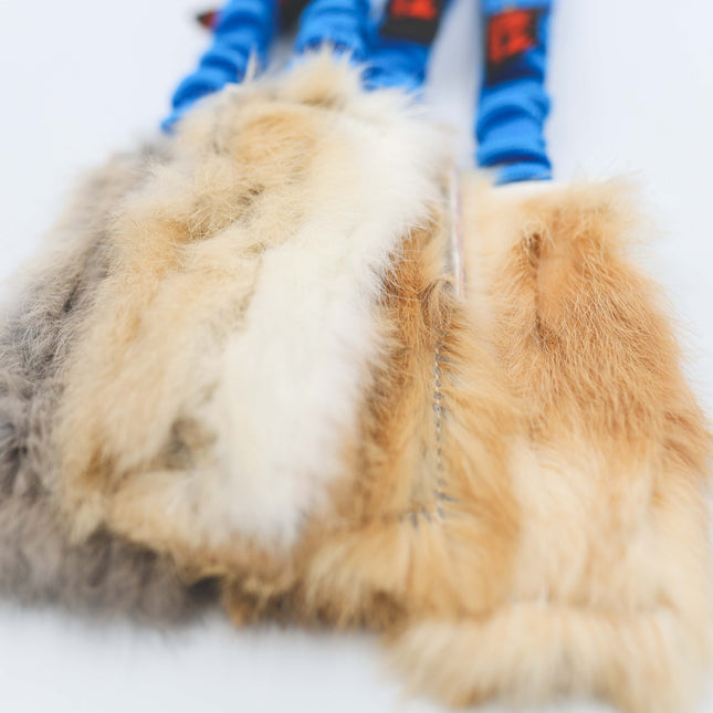 Trækkelegetøj med elastik og kaninpels