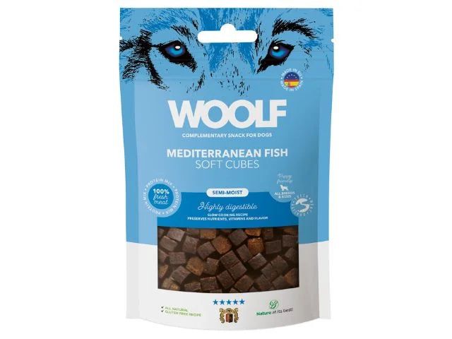 Woolf soft cubes godbiddder fisk | 100g