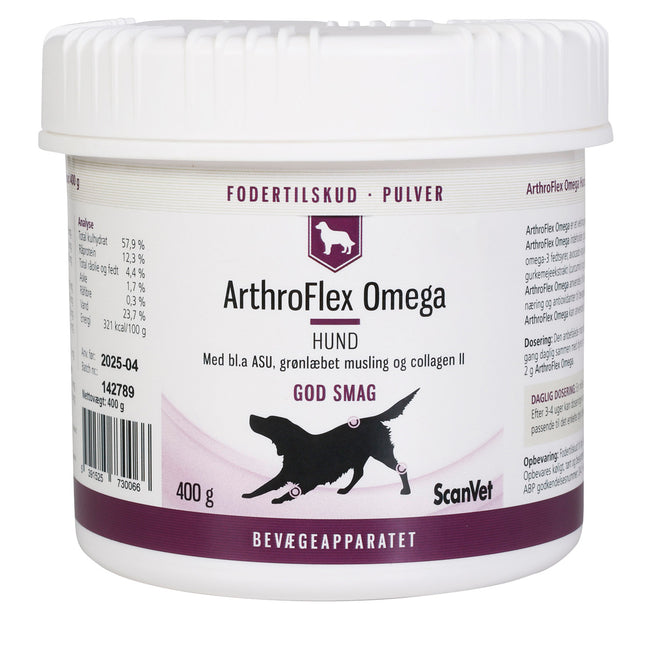 ArthroFlex Omega Pulver | Hund | Bevægeapparatet | 400 g.