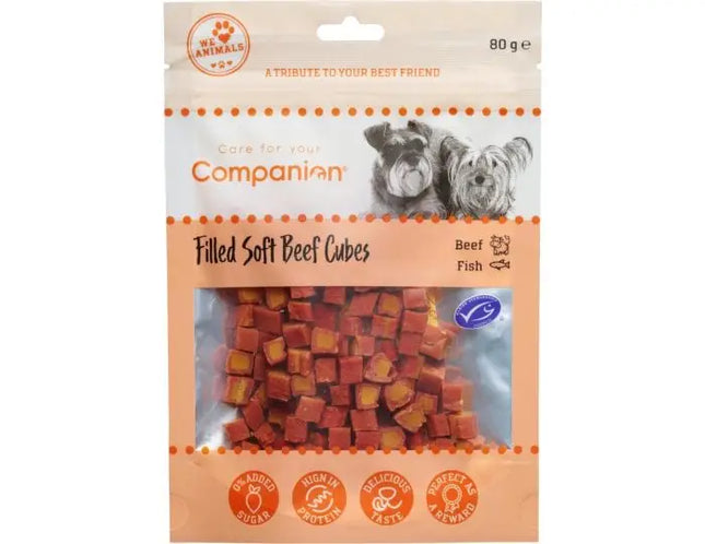 Companion filled soft beef cubes| 80 g.