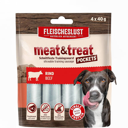 Meat & Treat pocket godbidspølse | 4 x 40g.