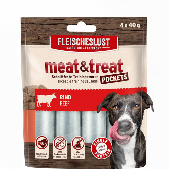 Meat & Treat pocket godbidspølse | 4 x 40g.